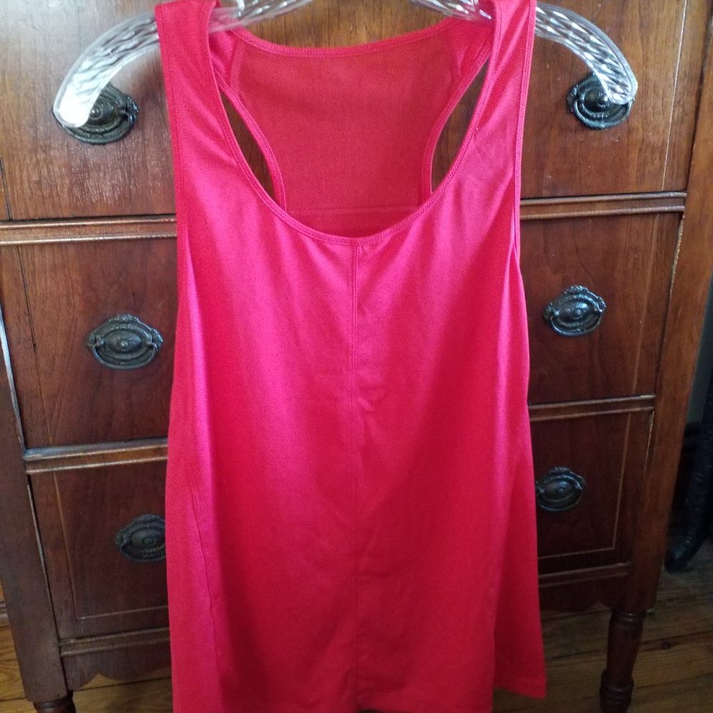 Bright red workout tank